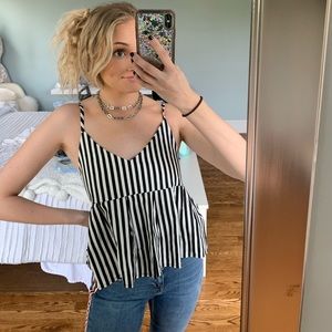 Black and white striped tank top